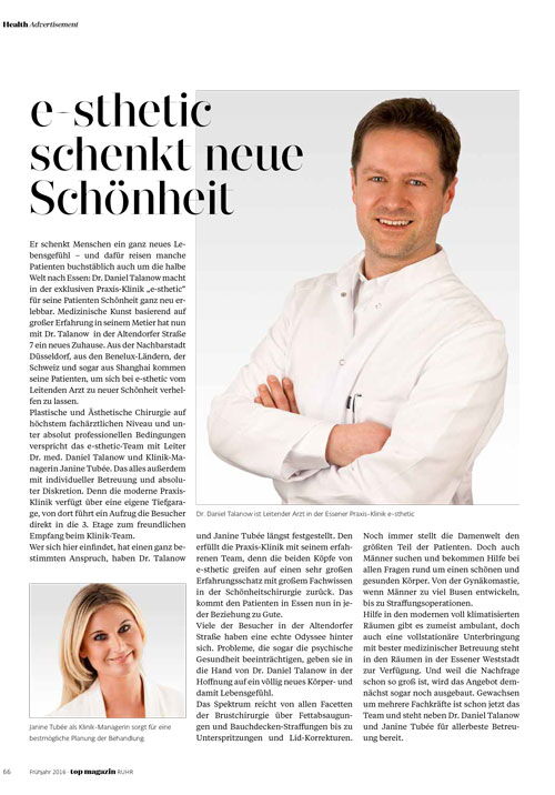 e-sthetic schenkt neue Schönheit - TOP RUHR MAGAZIN