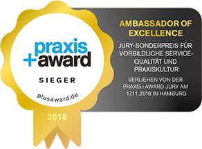 Die Essener e-sthetic Privatklinik ist mehrfach mit dem praxis award+ ausgezeichnet.